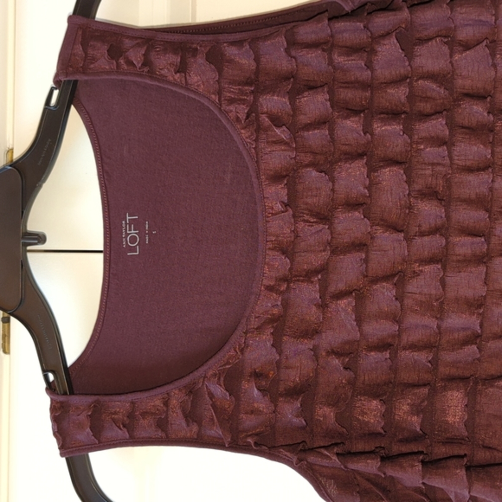 LOFT Textured Ruffle Top - Picture 2 of 5